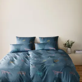 ELEGANTE Explorer Mako-Satin Ozeanblau 155 x 220 cm + 80 x 80 cm