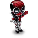 Pandora Moments Marvel Deadpool Charm aus Sterling Silber, Kompatibel Moments Armbändern, 793360C01