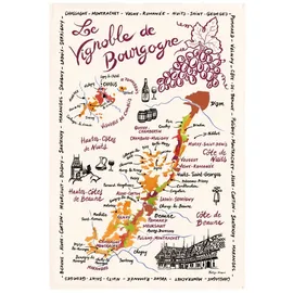 Winkler Geschirrtuch Geschirrtuch La Carte Des Bourgognes Ecru 48x72 cm, (1-tlg., 1 x Geschirrtuch), bedruckt beige