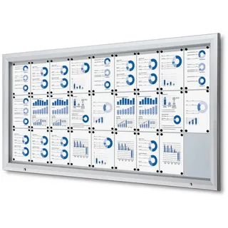 Showdown-Displays Großer Schaukasten außen, 27 x DIN A4 mit Gasdruckfeder