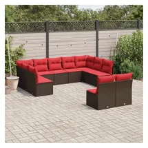vidaXL Gartensofa-Set 11-tlg. braun