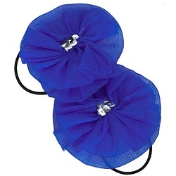 Haargummis "Blume", 2 Stück, blau