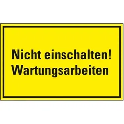Schild I Warnschild Nicht einschalten! Wartungsarbeiten, Magnetfolie, 120x200mm