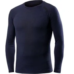 Langarmshirt aus Merino Biotex BLAU|BLAU|BLAU XS/S