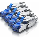 Primewire 4x Netzwerkstecker feldkonfektionierbar RJ45 CAT 8, Steckverbinder CAT8 für LAN Kabel Netzwerkkabel, (Netzwerkkabel Stecker), Zubehör Netzwerk