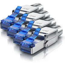 Primewire 4x Netzwerkstecker feldkonfektionierbar RJ45 CAT 8, Steckverbinder CAT8 für LAN Kabel Netzwerkkabel, (Netzwerkkabel Stecker), Zubehör Netzwerk