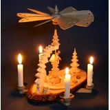 Pyramide geschnitzt Wald-Motiv mit Tieren - Handarbeit aus dem Erzgebirge