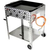 Helo Gasbräter Pfanne Gestell 10 kW Grill Edelstahl 3 flammig Gasschlauch B01+G02+G04