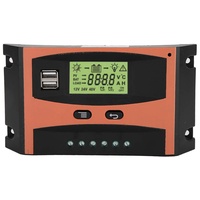 Fydun MPPT Laderegler PCB Platine Solar Panel Regler 12 V / 24 V LCD Anzeige Automatische Batterie Controller Orange + Schwarz(30A)