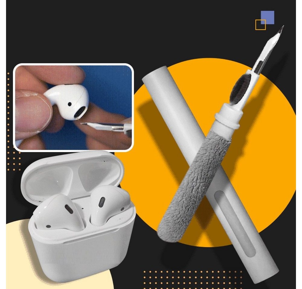 MAVURA Reinigungsstift Kopfhörer Reiniger Reinigungsset für Kopfhörer & Smartphone Ohrstöpsel Reinigung Pinsel Bürste Headset Cleaner Reiniger weiß
