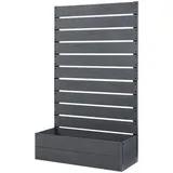 [en.casa] Pflanzkasten mit Sichtschutz Heerde 150 x 90 x 38 cm Grau