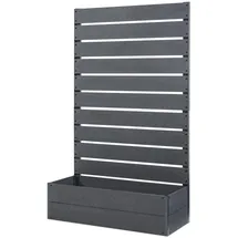 [en.casa] Pflanzkasten mit Sichtschutz Heerde 150 x 90 x 38 cm Grau