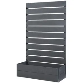 [en.casa] Pflanzkasten mit Sichtschutz Heerde 150 x 90 x 38 cm Grau