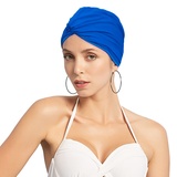 IBLUELOVER Badekappe Damen Schwimmkappe Elastizität Turban Hut Lange Haare Bademütze Frauen Swimming Cap Anti-Rutsch Badehaube Mode Turbanmütze Retro Kopftuch Badehüte für Schwimmbad Pool Strand Spa