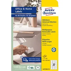 Avery Zweckform Universaletiketten L4737REV-10 Weiß 63,5 x 29,6 mm 10 Blatt