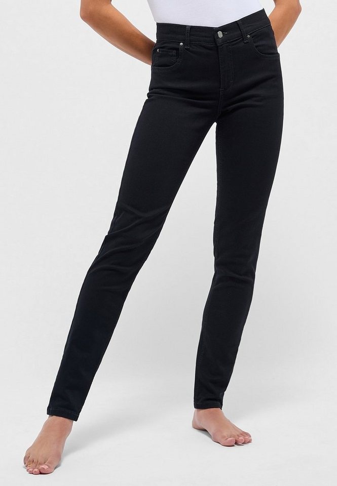 ANGELS Slim-fit-Jeans Jeans Skinny mit cleanem Super Stretch Denim mit Label-Applikationen schwarz 30 - 44