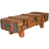 Emdivayn Truhe Kiste Couchtisch, Vintage Beistelltisch aus Holz, Sofatisch im Antik-Stil mit Stauraum