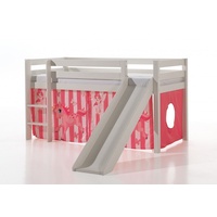 Hochbett mit Rutsche Pino Spielbett Kinderbett Einzelbett Weiß / Einhorn