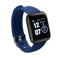 1,3-Zoll-Smartwatch fürIOS, Wasserdichter Fitness-Tracker, Schrittzählung, Musikwiedergabe, Anruferinnerung, Nachrichtenerinnerung, Stilvolles Design, wasserdichte IP67-Uhr (Blue)