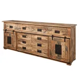 Massivmoebel24 Sideboard 200 x 90 x 45 cm Natur lackiert / Beige