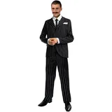 Funidelia Schwarzes Gangster Kostüm der 20er Jahre für Herren, Jacke mit Einstecktuch, Hose und falschem Hemdeinsatz mit Krawatte, Kabarett - Outfit für Erwachsene für Karneval - Größe XXL