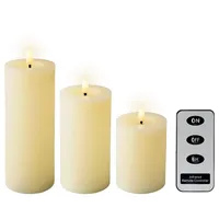 Lumineo LED-Wachskerzen 3-tlg. mit Fernbedienung - D/H ca. 7,00x19,00