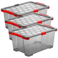 Rotho Evo Total Protection 3er-Set Aufbewahrungsbox mit Deckel 44l,