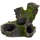 Relaxdays Aquarium Deko Höhle, grau-grün