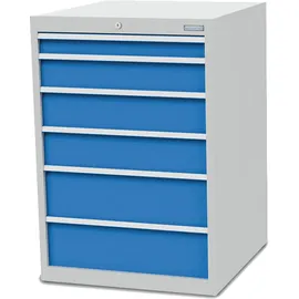 Bedrunka+Hirth Schubladenschrank Stahl 1019 x 705 x 736 mm grau/blau 6 Schubladen