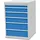 Bedrunka+Hirth Schubladenschrank Stahl 1019 x 705 x 736 mm grau/blau 6 Schubladen