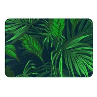 HABXNJF Flanell Badezimmermatte, Grün Tropischer Dschungel Pflanze Badematte, rutschfeste saugfähige Matten für Badezimmerboden 40 x 60 cm