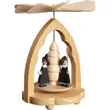 Richard Glaesser Weihnachtspyramide Wärmespiel Kurrende, Höhe 11 cm, Handwerkskunst original Erzgebirge