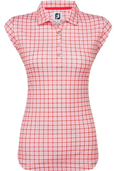 FootJoy Polo Tuscan Poppy Gingham Print pinkrot - XS