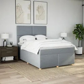 vidaXL Boxspringbett 140 x 200 cm Hellgrau