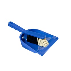 Kehrgarnitur Kunststoff blau , Handfeger + Kehrschaufel, VE 1 Set, 1 x 1 Stück