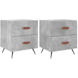 vidaXL Nachttische 2 Stk. Betongrau 40x35x47,5 cm Holzwerkstoff