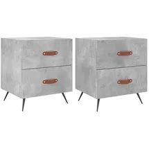 vidaXL Nachttische 2 Stk. Betongrau 40x35x47,5 cm Holzwerkstoff