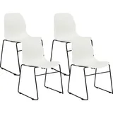 Beliani Esszimmerstuhl 4er Set Weiß