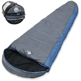 your GEAR yourGEAR Schlafsack Sirocco -18°C - Ultrawarmer komfortabler Winterschlafsack - 230x80cm - in Blau Grau - Wasserfest für Trekking und Camping