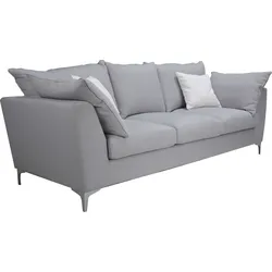 3-Sitzer LEONIQUE "Aspen", grau (hellgrau), B:220cm H:71cm T:84cm, 100% Polyester, Sofas, 3Sitzer Sofa "Aspen", modern, grau, Stoff "Magic Merlin", pflegeleicht