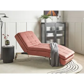 Beliani Recamiere Samtstoff 1-Sitzer Rosa