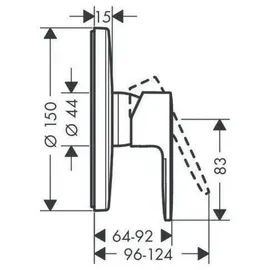 Hansgrohe Vernis Blend UP-Brause-Einhebelmischer, 1 Verbr., mattschwarz