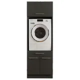 laundreezy Waschmaschinenschrank mit Schrankaufsatz, Anthrazit - Waschmaschinen-Überbauschrank TÜV-zertifiziert mit viel Stauraum - 67,5 cm