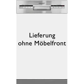 Exquisit EGSP1009-EB-030E Einbau-Geschirrspüler (teilintegrierbar, 448 mm breit, Inox)