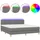vidaXL Boxspringbett mit Matratze & LED Dunkelgrau 180x200 cm Stoff