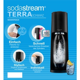 Sodastream Terra black + PET-Flasche 1 l + Zylinder