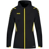 Trainingsjacke mit Kapuze Damen schwarz/citro 42