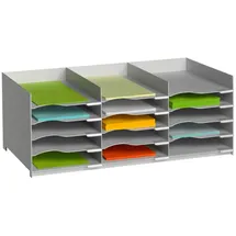 Paperflow Sortierstation lichtgrau mit 15 Fächer