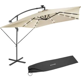 Tectake Sonnenschirm 250 x 250 cm Beige