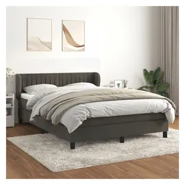 vidaXL Boxspringbett 140 x 200 cm Dunkelgrau